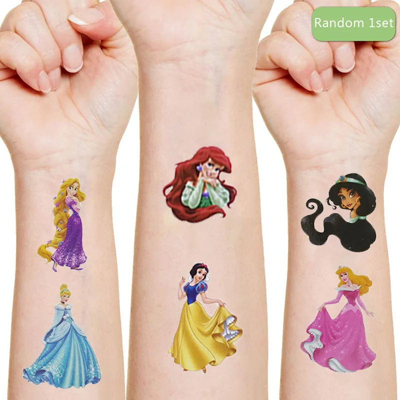 

Hot Disney princess Cartoon Tattoo Sticker Random 1pc Action Character Toy Skin Decoration Children Girl Christmas Birthday Gift