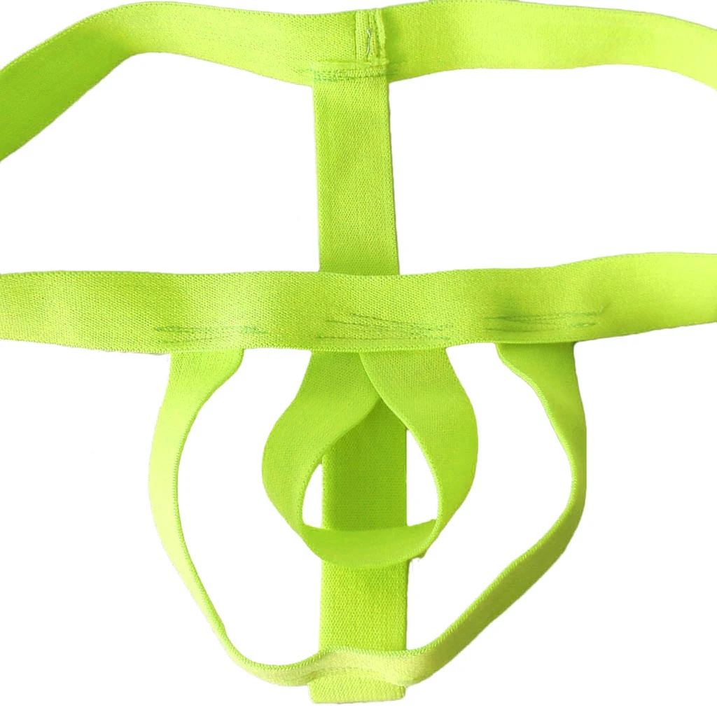 2pcs Mens Green Black G-string Underwear Hollow Hole Jockstrap Thongs Briefs