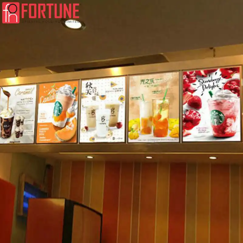 A1/A2/A3/A4 LED Advertising Light Boxed For Restaurants Menu Aluminium