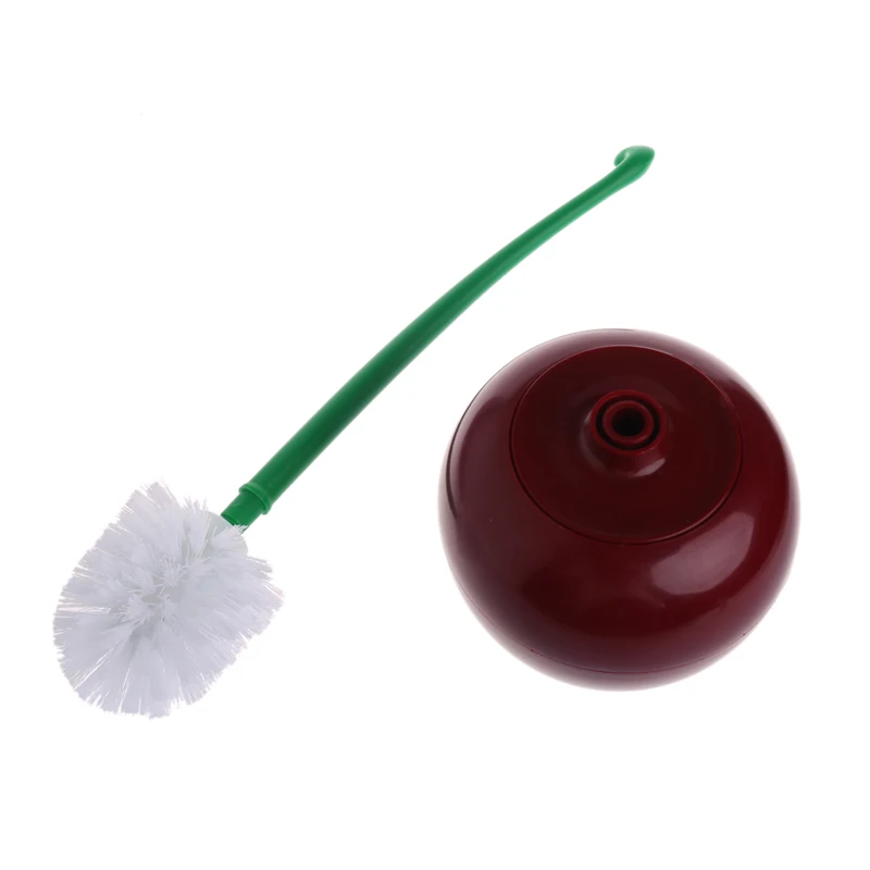 buy Cute Cherry Shaped Toilet Scrub Cleaning Brush Tool With Holder Plastic Bathroom Y1QB