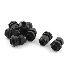 8 шт. Водонепроницаемый Регулируемый PG9 4-8 мм 33x22 мм черный кабели сальник