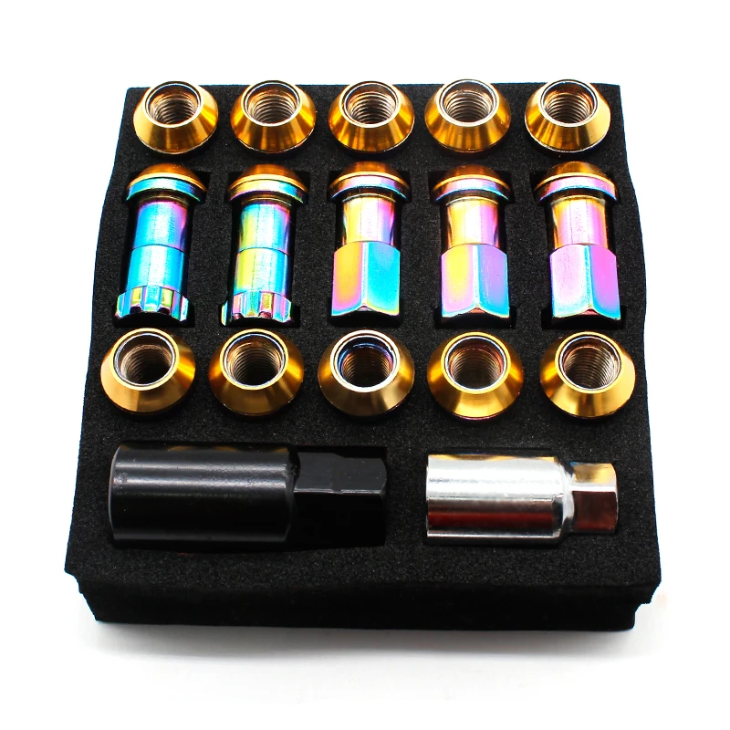 DEFT Racing композитная сталь противоугонные Гоночные Колесные гайки M12x1.5/1,25 автомобильные противоугонные ДИСКИ гайки для Honda Civic набор из 20 штук