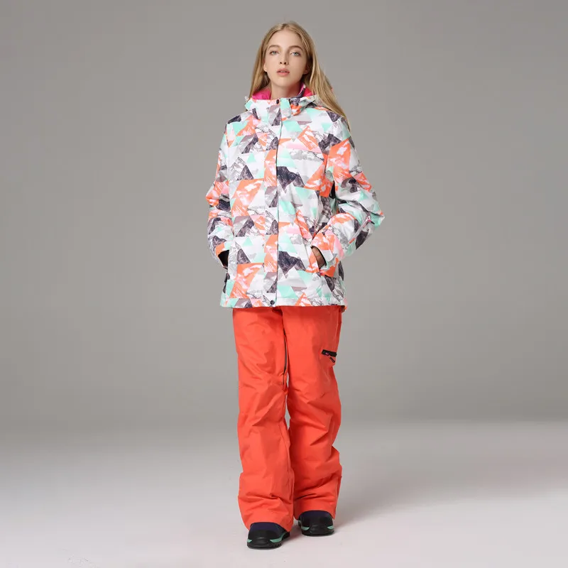 New Ski Suit Thicken Women Warm Windproof Waterproof Winter Outdoor Sports Hiking Cycling Snow Jackets And Pants Women