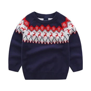 

Boys Cute Cartoon Christmas Sweaters Autumn Winter 2019 Boy Long SLeeve Elk Pullover Knitted Casual Sweater Children Knit Tops