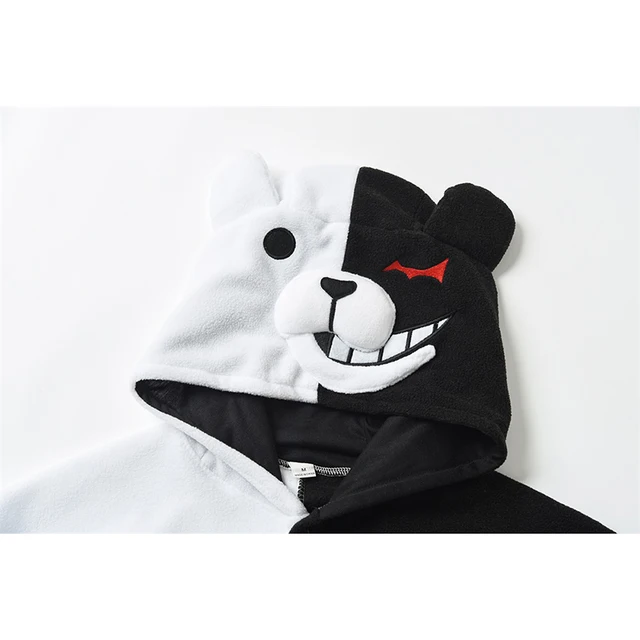 YESKIGU Monokuma Kigurumis Pajama Adult Onesie Anime Bear Jumpsuit Black White Animal Pajamas Women Halloween Party Suit Overall 3