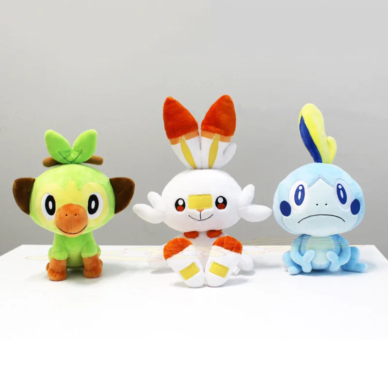 TAKARA TOMY PKM плюшевая кукла покемон Мягкая Grookey Sobble Scorbunny кролик обезьяна животное PP Хлопок Мягкие игрушки для детей