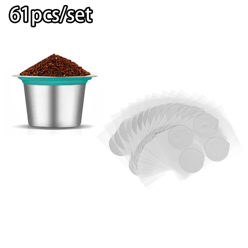 Для Nespresso многоразовые капсулы для кофе из нержавеющей стали+ 60 шт. аксессуары из алюминиевой фольги