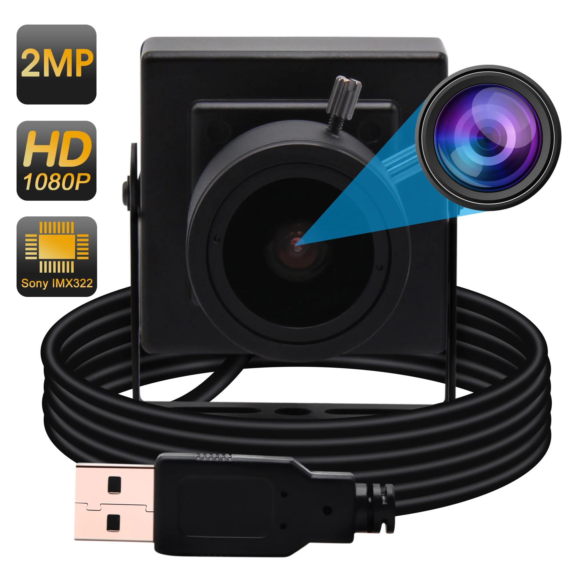 USB камера наблюдения 2 мегапикселя 1080P 8 12 мм варифокальный Низкое освещение CCTV Sony