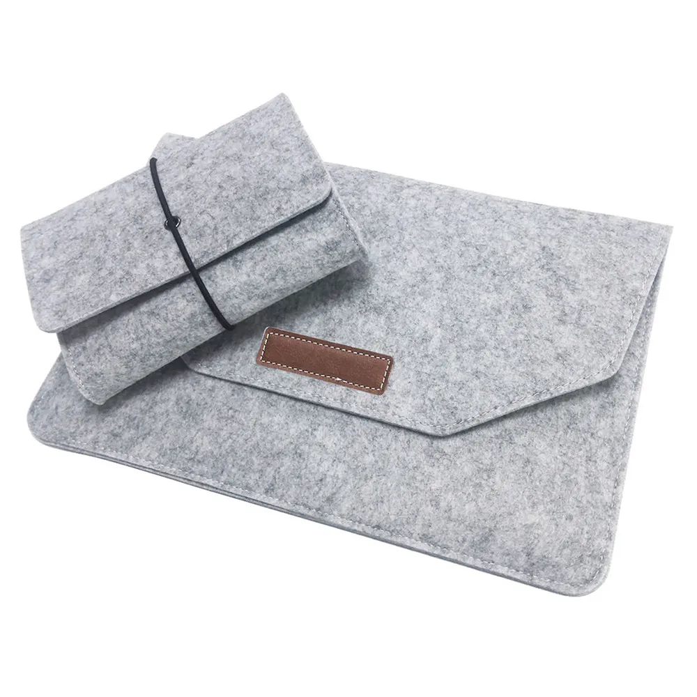 

Felt Bag For Macbook 11 12 13 15 inches laptop Bag Case Cover Compartments with Mouse Pouch A1502 A1278 A1398 A1466 A1706 A1932