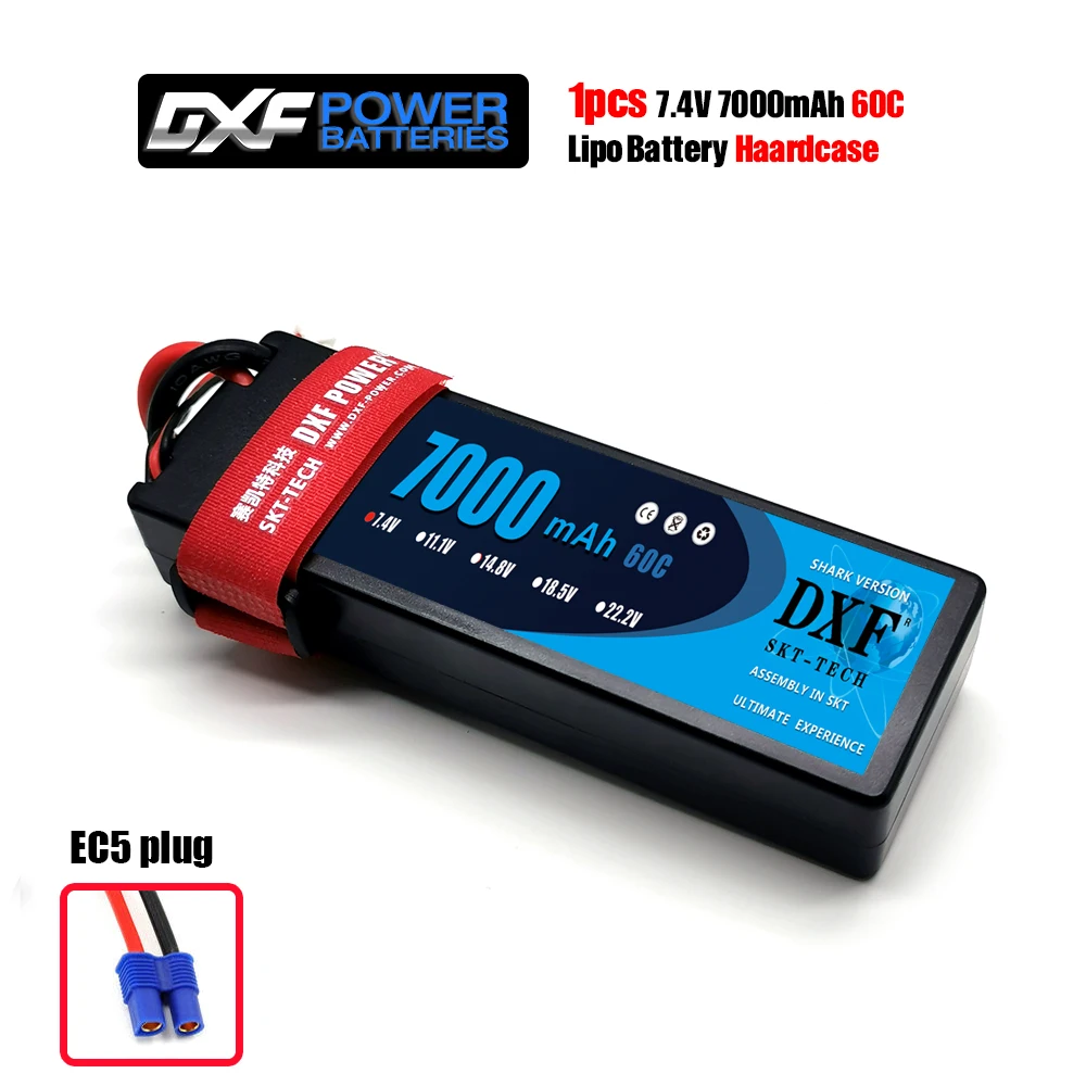 DXF 7000mAh 7,4 V 60C Lipo батареи для RC автомобилей 2S RC Lipo батарея с Deans Разъем для RC автомобилей Грузовик вертолет лодки - Цвет: 1PCS7000HARDEC5