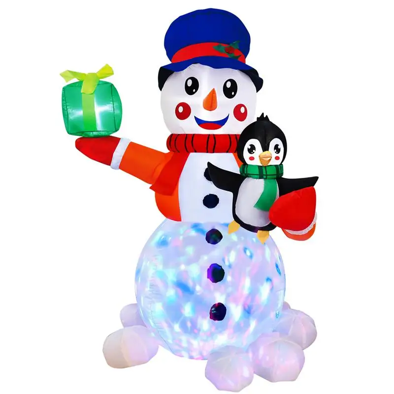 

UNOMOR 6FT Wear Resistant Lovely LED Light Inflatable Ornament Inflatable Snowman for Shopping Mall Park Christmas Party Yard