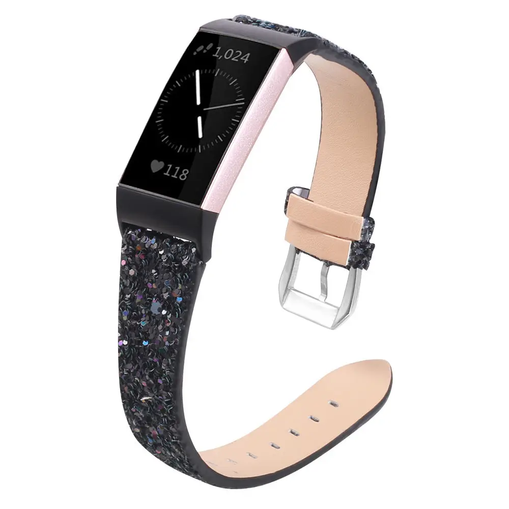 Шикарный ремешок из натуральной кожи для Fitbit Charge3, умный браслет, ремешок, сменный ремешок для часов, зарядка 3, ремешок для часов, Рождественский наручный ремень