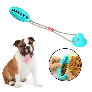 

Multi-function Pet Tooth Grinder Food Leakage Toy Rubber Chewing Ball Cleaning Teeth Toy Suction Cup Dog Bite Toy