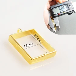 10pcs Vintage UV Epoxy Resin Metal Frame Pendant (Small Gold)