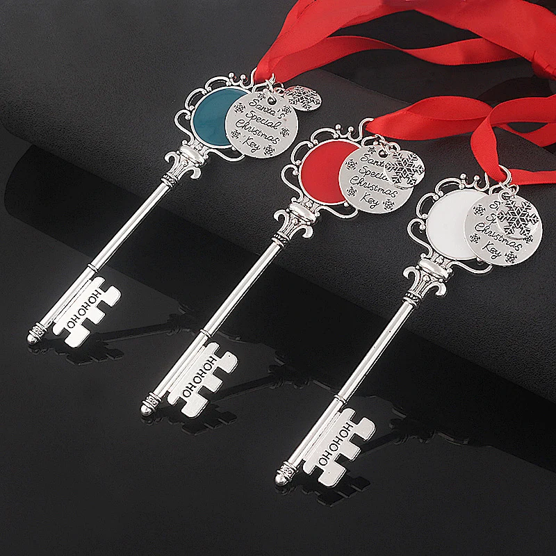 Kreative Weihnachten Schlüssel Anhänger Schlüssel bund rotes Band Seil Kette Santa Magie Weihnachts baum Ornament Geschenk 2021 Modeschmuck – Detail 10