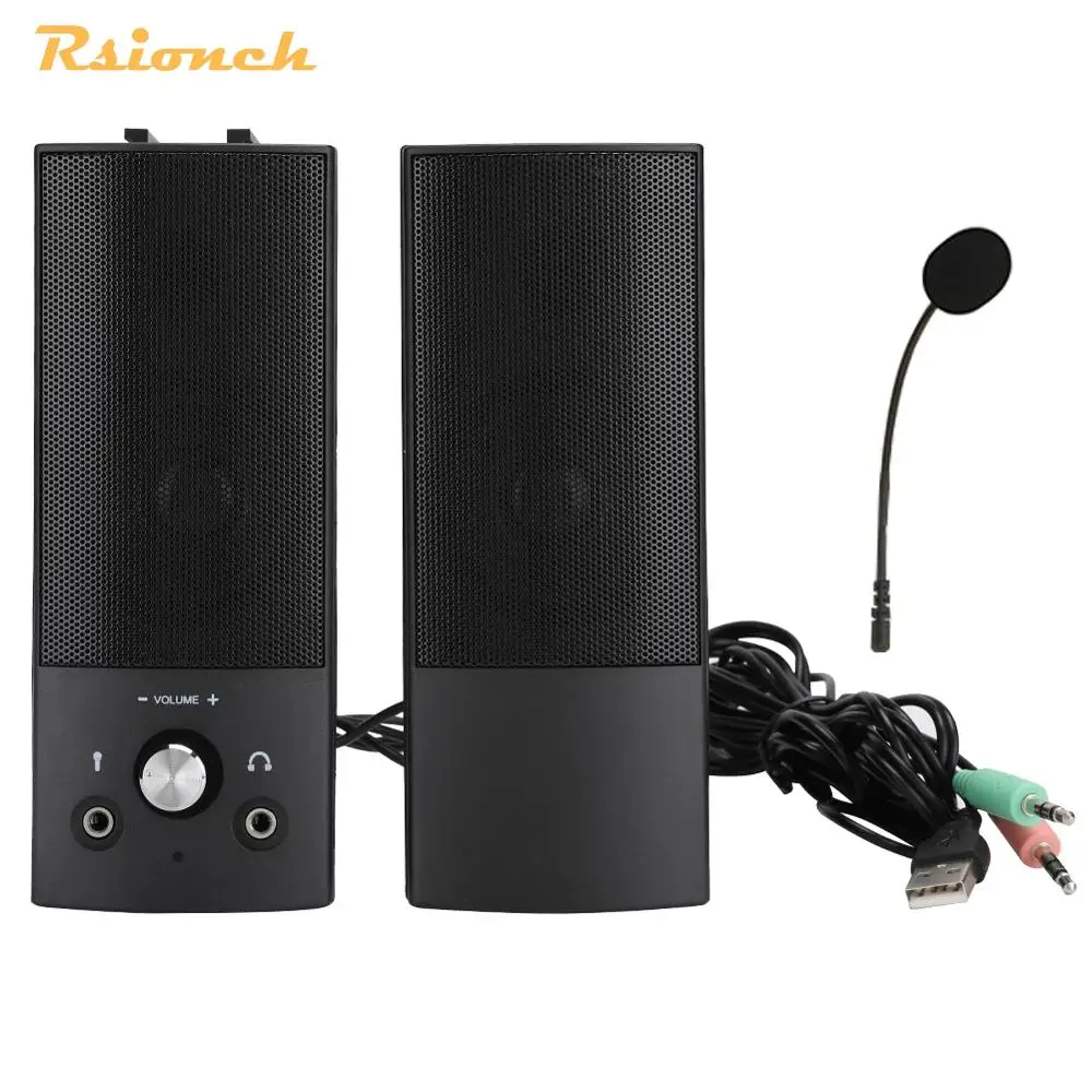 

Rsionch USB Surround Soundbar with Microphone Subwoofer Bluetooth Speaker Detachable Computer Speakers For Computer PC Laptop