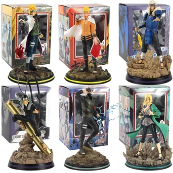 

Naruto Shippuden Namikaze Minato Uzumaki Naruto Sarutobi Hiruzen Tsunade Statue Senju Tobirama PVC Figure Model Toy