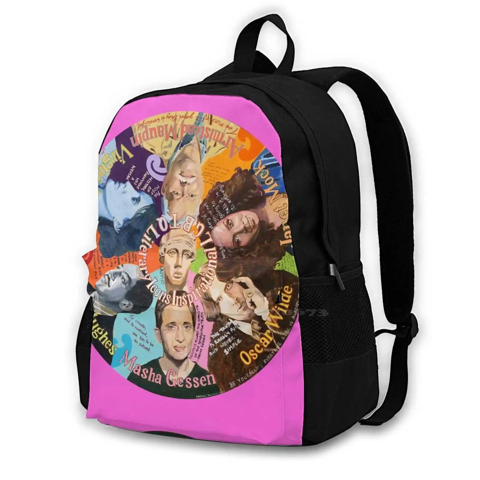 Inspirational Qi Letterary Icone Fashion Travel Laptop School Zaino Bag Qi Literature Queer Writers Mascia Gessen Oscar Wilde