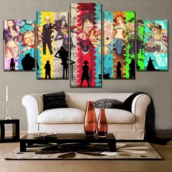 Abstract 5 Panels Wall Art Canvas Character Anime One Piece Picture Print Home Decor Poster Painting Bedroom Mural Framework