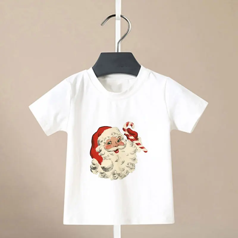 Kawaii/Новинка; Рождественская рубашка для девочек забавная футболка для мальчиков с изображением снеговика, лося, напитка, пива модная детская футболка Повседневная Милая футболка с короткими рукавами - Цвет: 4607