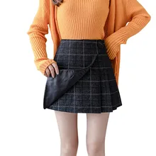 Новая Осенняя Женская японская и Корейская шерстяная юбка с высокой талией, шерстяная юбка средней длины, трендовая приталенная юбка# YL10