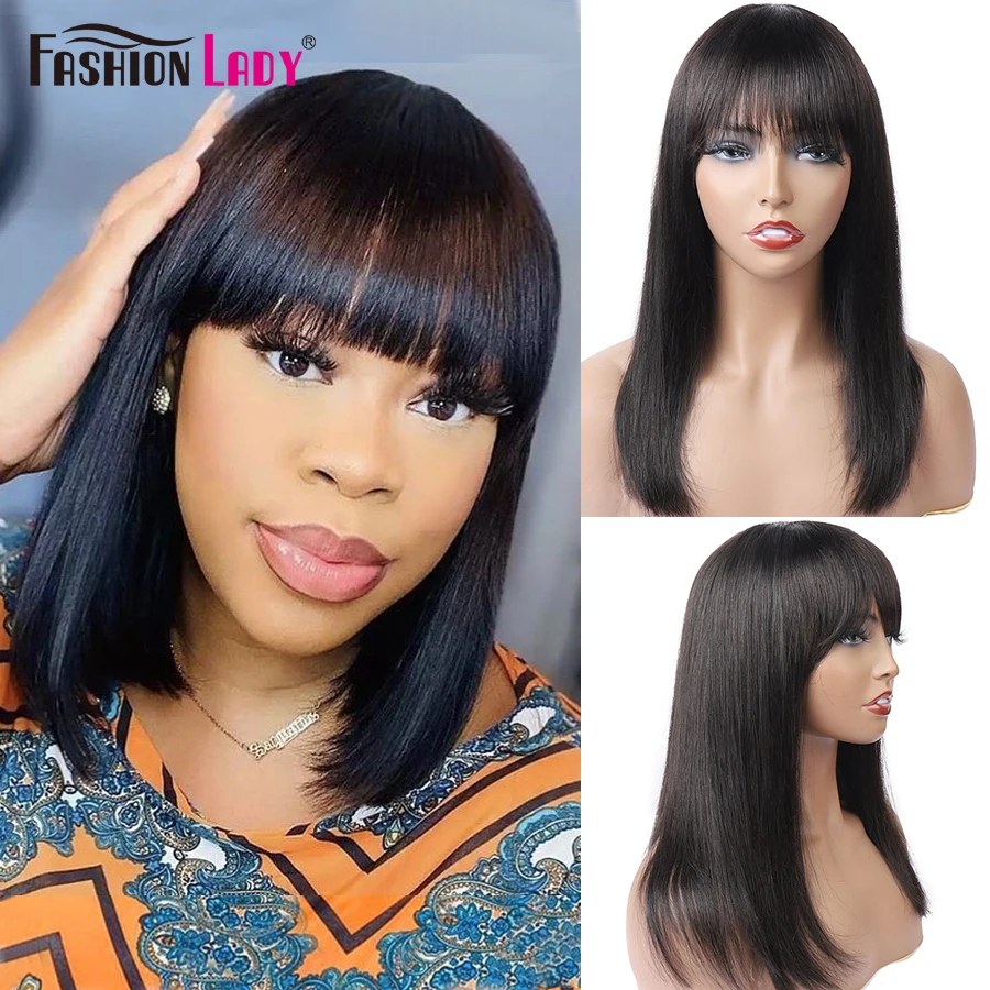 Glueless Human Hair Wigs Bangs Human Hair Wigs Bangs Cheap Bang Wig