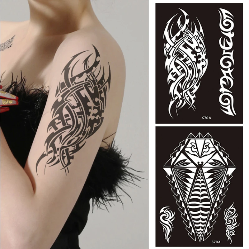 temporary tattoo stencil tribal totem arm sleeve tattoo template