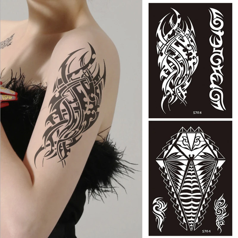 temporary tattoo stencil tribal totem arm sleeve tattoo template stencil  sticker for men women body art painting big size sexy - AliExpress