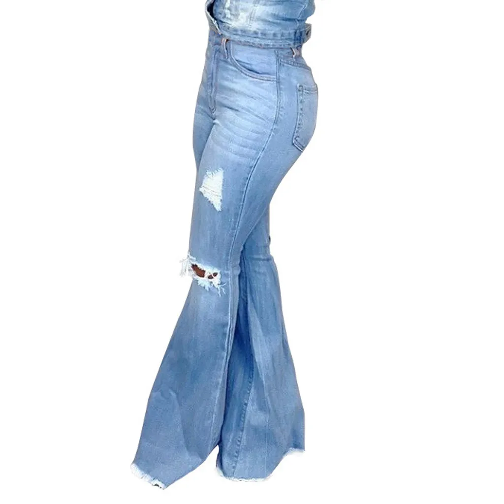 Винтажные женские Модные свободные штаны на молнии с дырками; женские джинсы; брюки; Pantalones De Mezclilla Mujer Cintura Alta