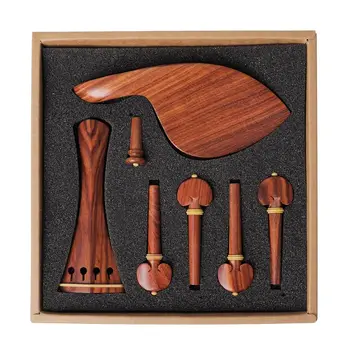 

4/4 Redwood Violin Tailpiece ChinRest Peg Endpin Kit Violin Fittings Decoration