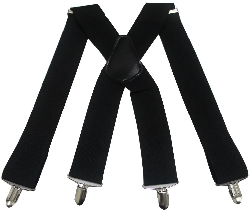 HUOBAO винтажные мужские армейские подтяжки, мужские широкие 5 см камуфляжные подтяжки, мужские подтяжки ArmyGreen, тактические подтяжки, 4 зажима - Цвет: Черный