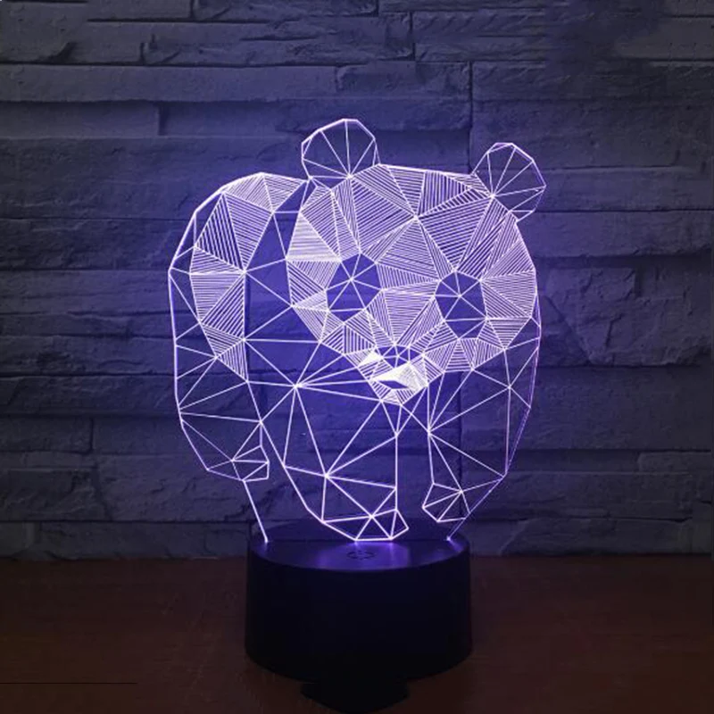 Led2019 взрывающаяся Ночная световая красочная Ночная лампа с маленьким медведем прикасается к настольной лампе подарок тачскрин легко носить с собой
