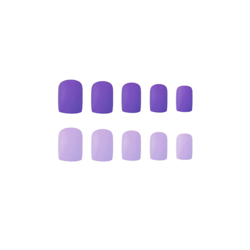 Nusx 24pcs Fake Nails Matte Purple Frosted Press On Nails Coloured Light Purple False Nail With 5