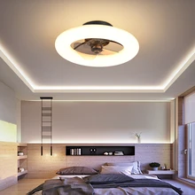

Modern LED Smart Ceiling Fans with Lights Remote Control for Home Bedroom Dining Living Room Indoor Lamp Silent 220v Black White