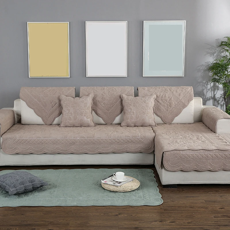 

Embroidery Sofa Towel Lily Decorative Sofa Cover Protector Sofa Cover Anti-dirty Sofa Couch Cover Slip-resistant Sofa Towel