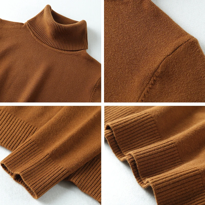 Men's Knitwear Turtleneck Sweater Jacket Korean Trends Sweater Men Autumn Winter Thicken Bottoming Shirt Solid Color Men's Wear