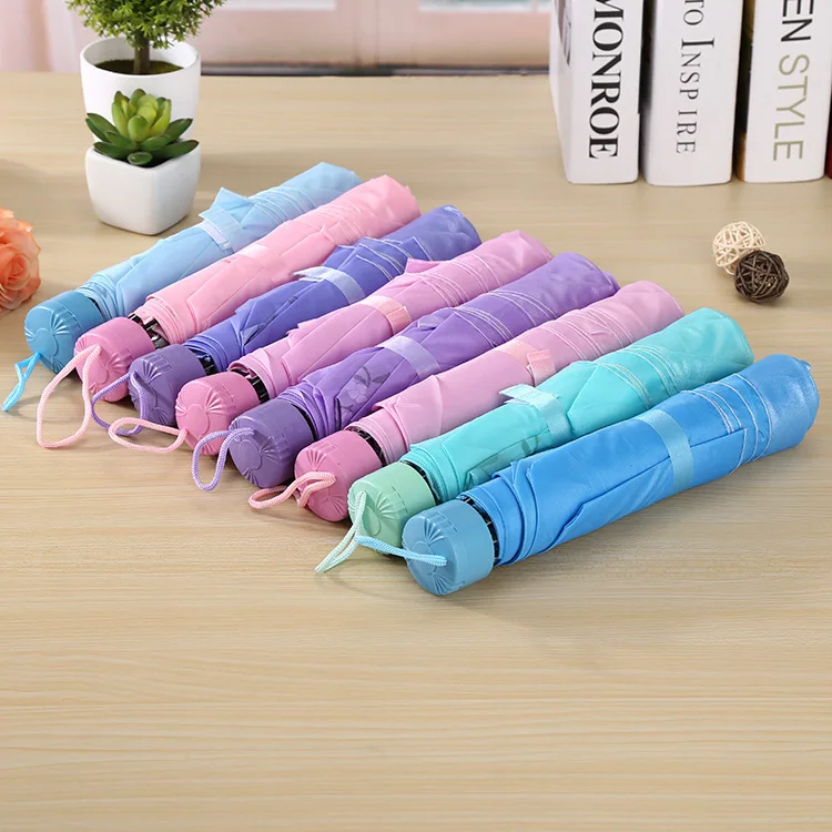 

Three-fold Umbrella Foldable Anti-UV Umbrella Solid Color Couples Umbrella Parasol Umbrella Gift Advertising Umbrella