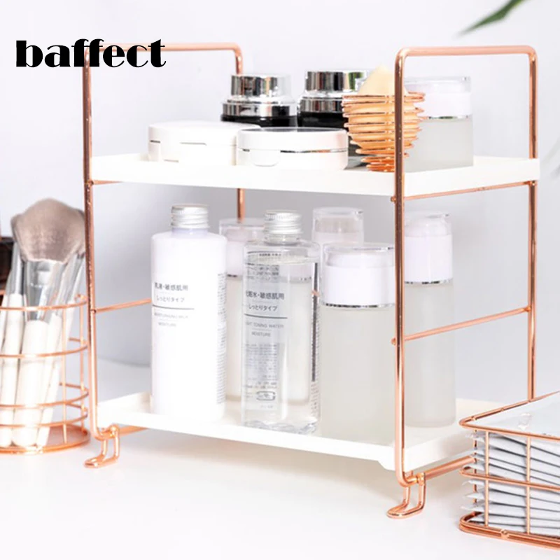 

Baffect DIY Makeup Storage Rack Shelf Stackable Cosmetic Organizer Holder Kitchen Bathroom Sundries Storage Organizer 2/3 Layers