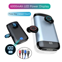 Stereo Wireless Earphone Bluetooth Waterproof Sport Headset Best HiFi TWS in Ear Noise Cancelling Earphone With Microphone Touch