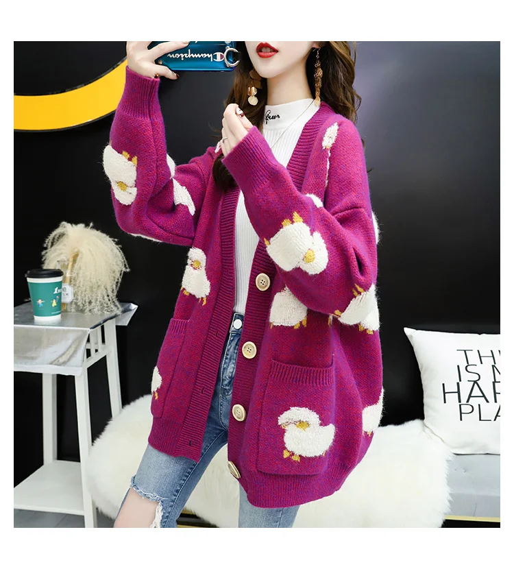 Women Winter New V Neck Sheep Knit 