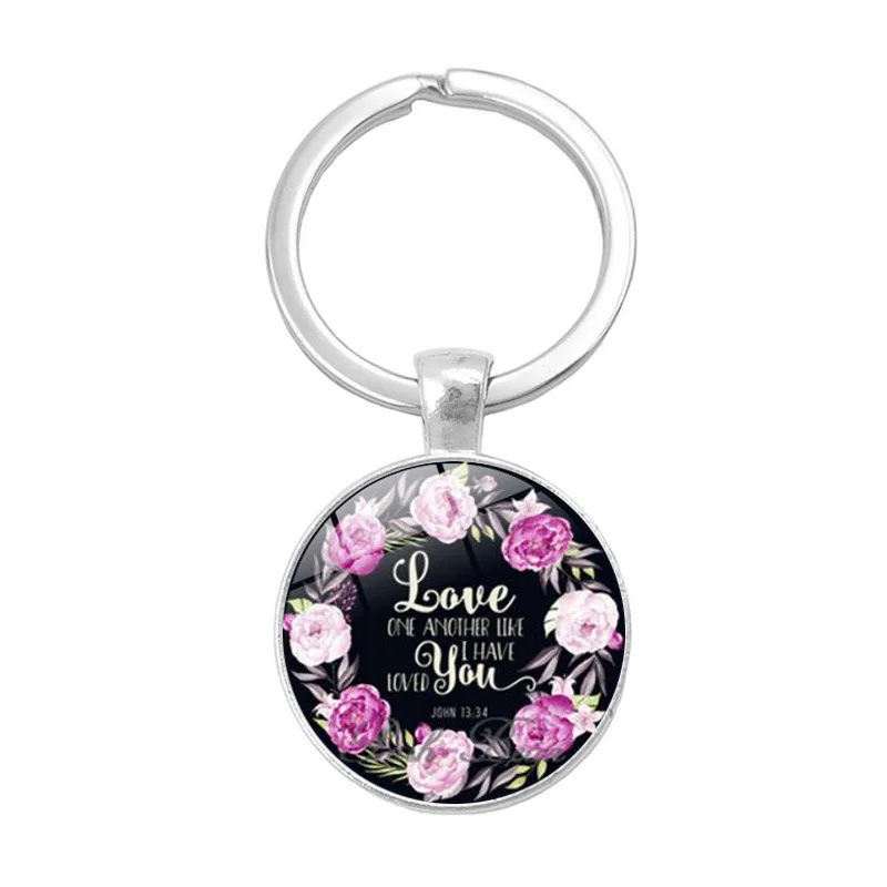 

New Products Accessories Christianity the Bible Time Stone Metal Keychains Europe And America Hot Sales Key Chain Accessories