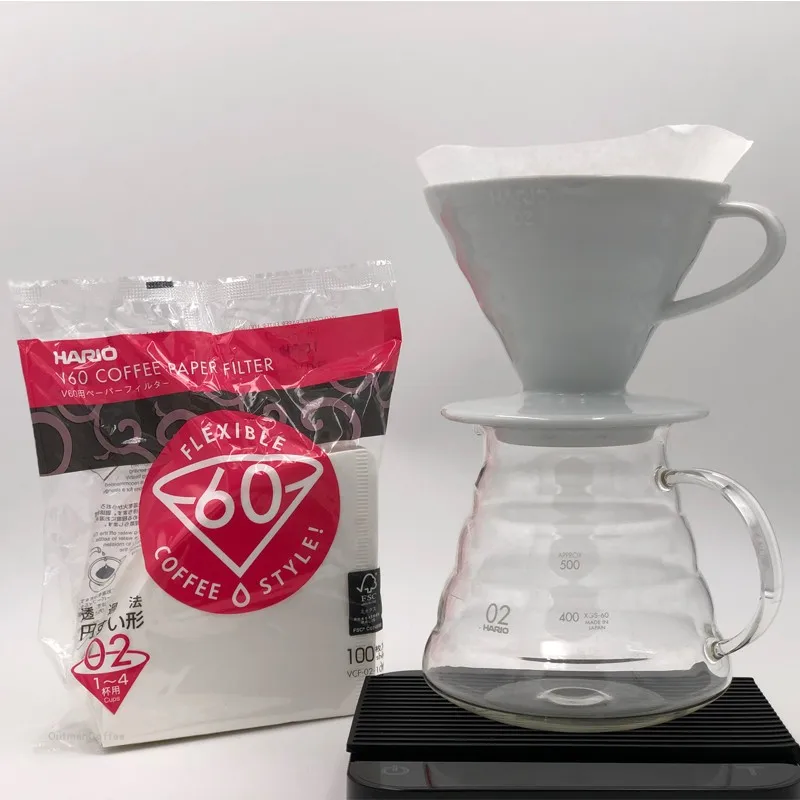 Импорт из Японии Hario V60 Кофе фильтр 01 02 рассчитывать натуральный Бумага фильтры