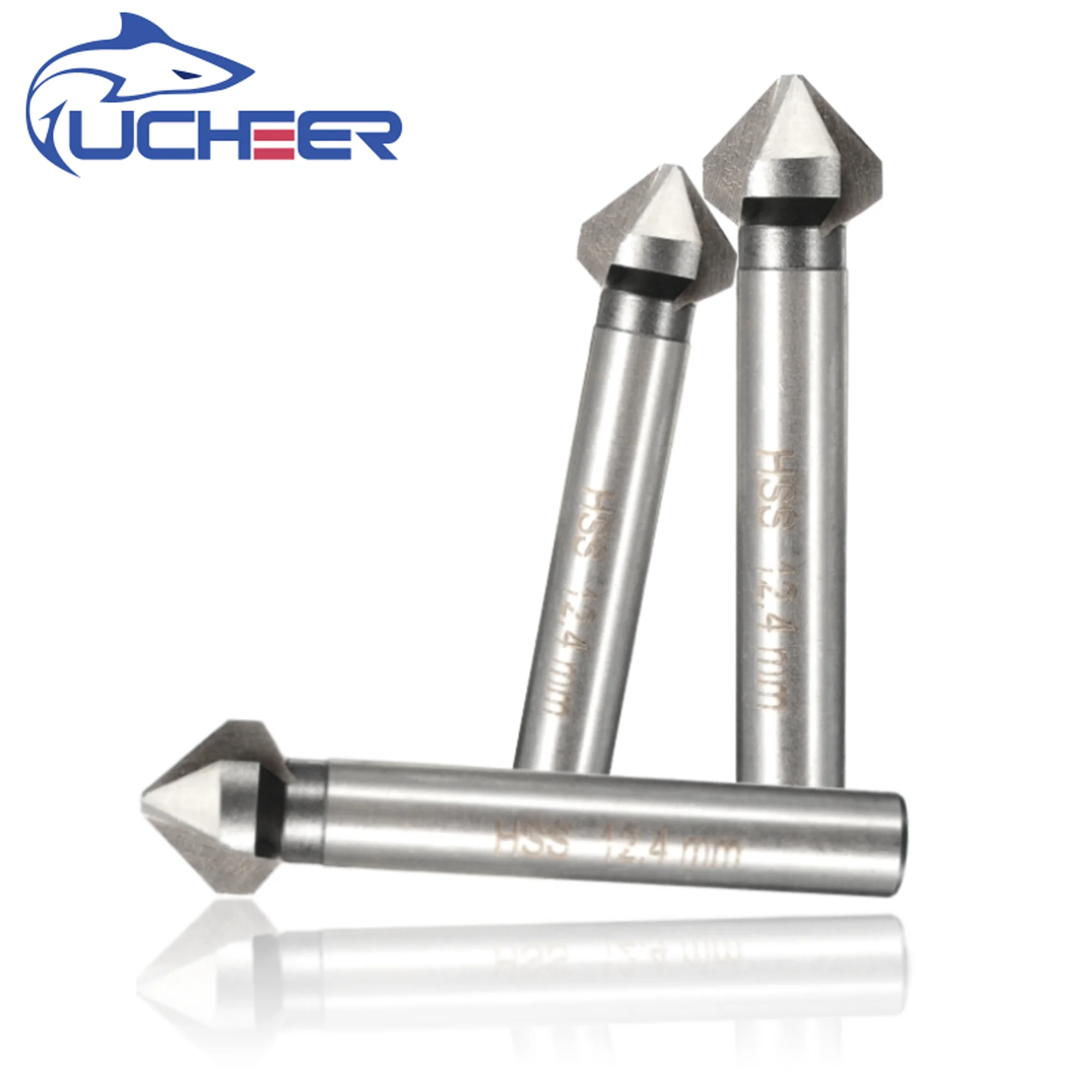 UCHEER 1/3/5/8 шт. 3 Флейта 90 быстрорежущей стали инструмент для снятия фаски 18/25/30/35 мм