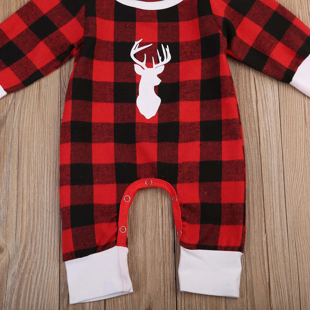 Pudcoco/брендовая Рождественская Одежда для маленьких девочек и мальчиков г. Комбинезон с оленем, красный, в клетку, с длинными рукавами, Песочник Комбинезон хлопковый, рождественские наряды