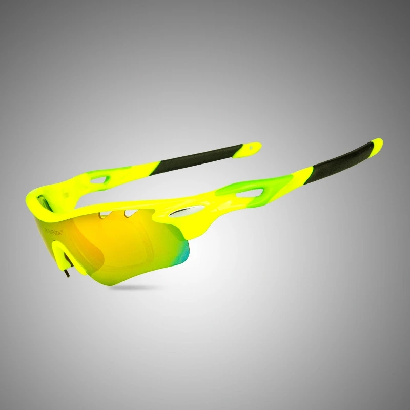 Fluorescent green Outdoor polarized bicycle riding glasses fishing mountain bike sports solar goggles MTB Bicycle Glasses cycling glasses - Цвет: Fluorescent green