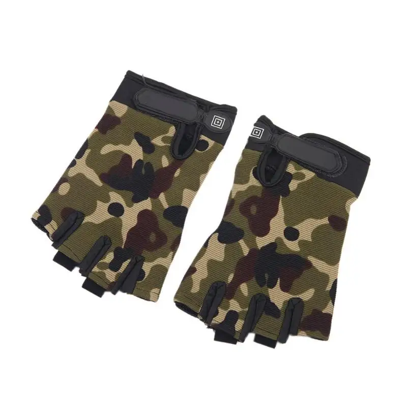 Camouflage Мужские камуфляжные противоскользящие тактические Спортивные Перчатки для фитнеса - Цвет: Camouflage