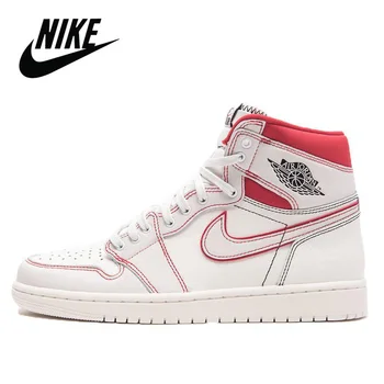 

Originial Nike Air Jordan 1 Retro High OG Phantom Men's Basketball Sneakers Unisex Women Breathable Nike Air Jordan 1 Obsidian