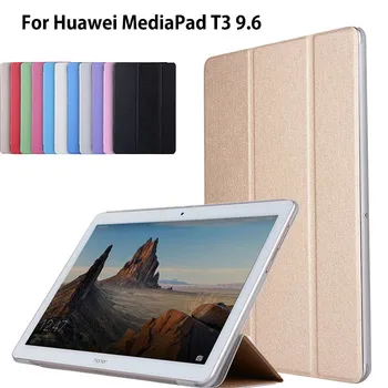 

Case For Huawei MediaPad T3 10 AGS-L09 AGS-L03 9.6 inch Cover Funda Tablet PU Leather Flip Folding cover+screen protector+stylus