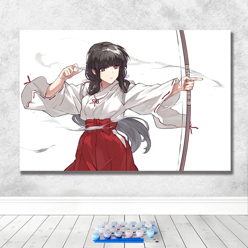 DIY Рисование по номерам с наборами аниме Inuyasha декоративная вешается на стену - Цвет: 50446
