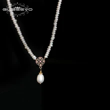 GLSEEVO натуральный жемчуг пресной воды кулон ожерелье для женщин Свадебные украшения для помолвки колье Femme GN0152